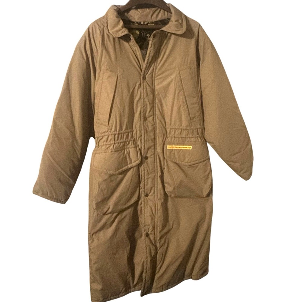 Vintage New York Style Extra Stuffed Super Goose Long Coat Small Tan Parka